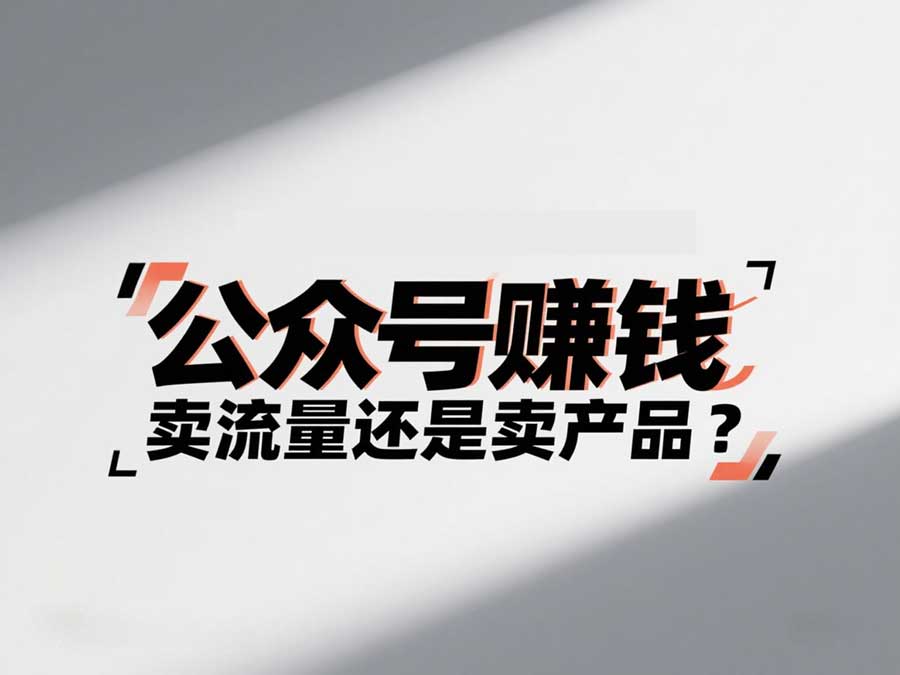 公众号赚钱的底层逻辑：想清楚“卖流量”还是“卖产品”，决定了你的收入上限-海豚项目网