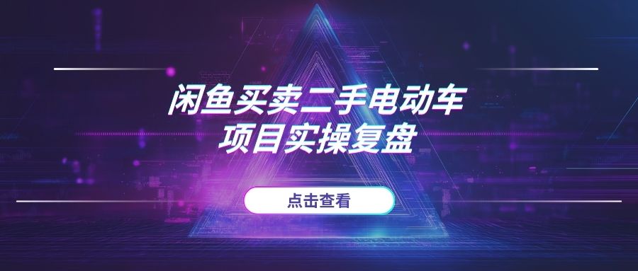 2025年闲鱼买卖“二手电动车”：一个靠信息差月入5k+的冷门高利润项目-海豚项目网