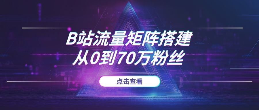 2025年B站流量矩阵搭建SOP：从0到70万粉丝，一套可复制的系统化涨粉攻略-海豚项目网